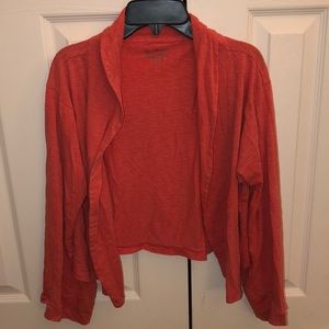 Chico’s coral shirt cardigan size 1
